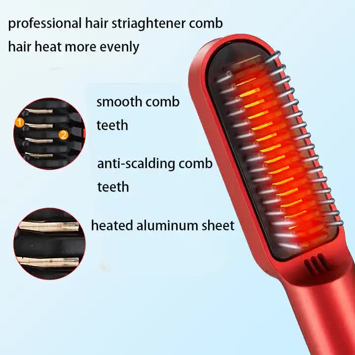 SILK ROLLA Wireless Ceramic Hair Straightener Brush