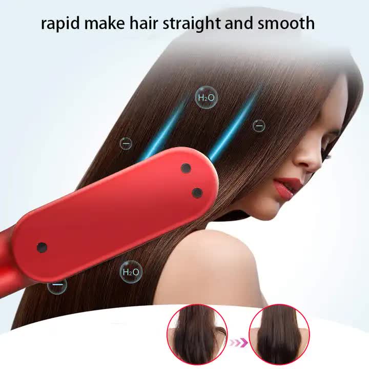 SILK ROLLA Wireless Ceramic Hair Straightener Brush