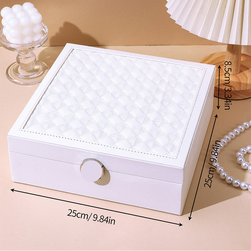 Quilted Multi-Layer Jewellery Box with Mirror