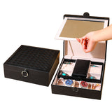 Quilted Multi-Layer Jewellery Box with Mirror