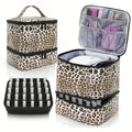 Large Cosmetic Bag | Portable Nail Polish Storage Case with Adjustable Dividers - Silk Rolla