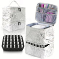 Large Cosmetic Bag | Portable Nail Polish Storage Case with Adjustable Dividers - Silk Rolla