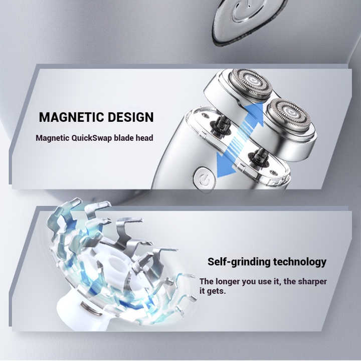 Portable Dual-Head Electric Shaver - Compact Rechargeable Razor for Men