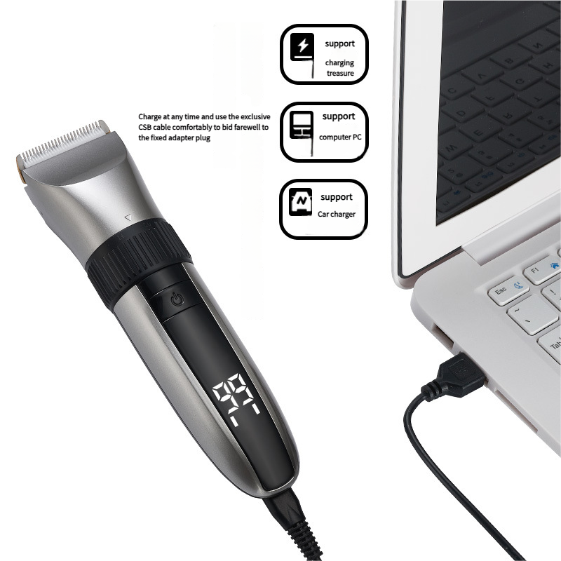 Cordless Electric Hair Clipper with LED Display