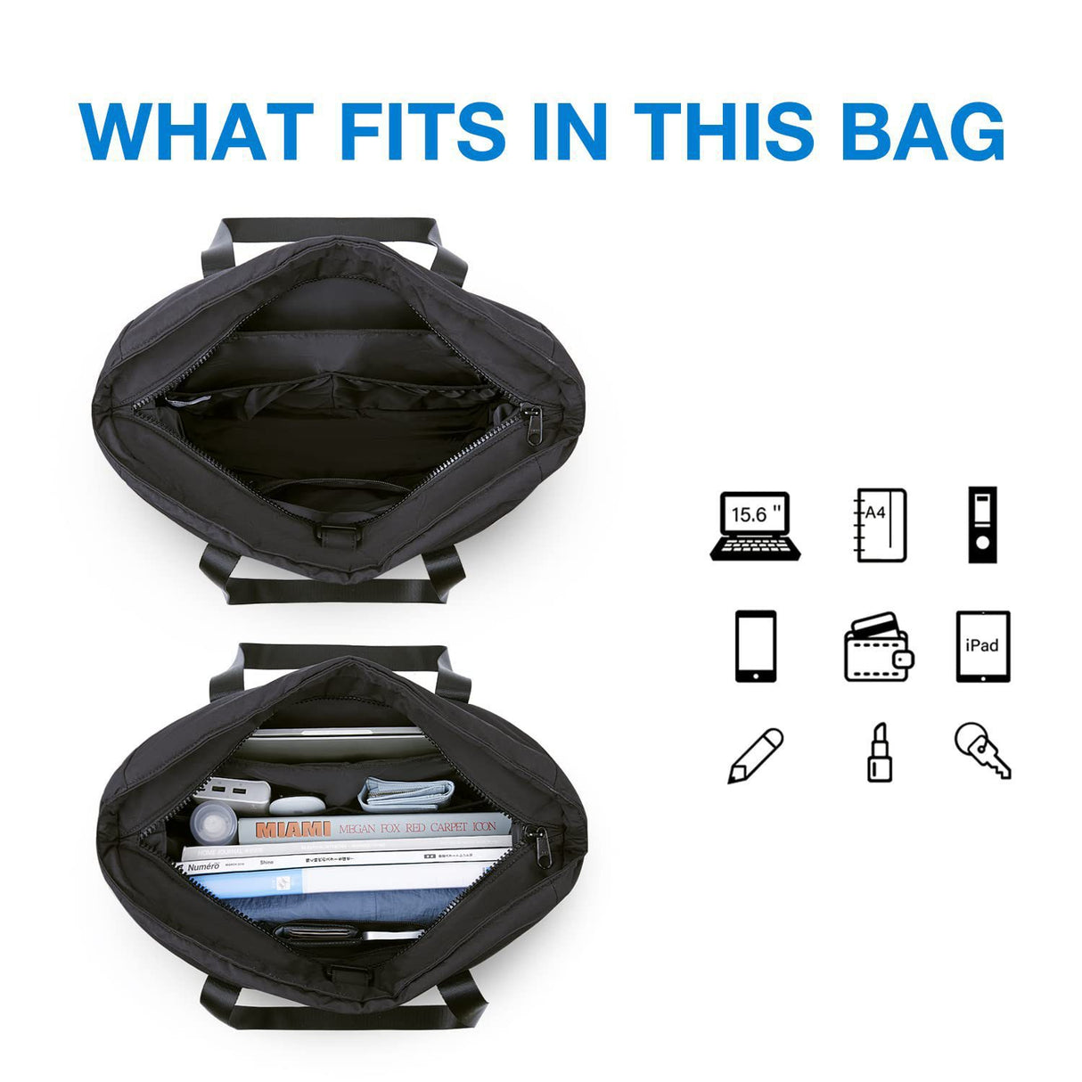 Water-Resistant Tote Bag - Spacious with Convenient Compartments