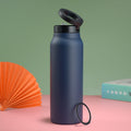 Stainless Steel Insulated Water Bottle with Integrated Magnetic Phone Stand - Silk Rolla