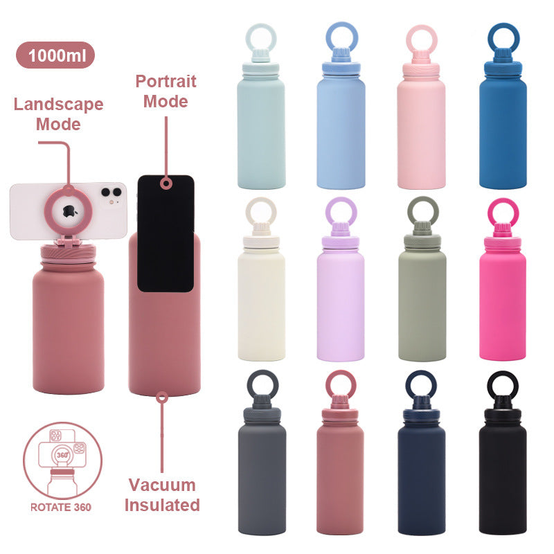 Stainless Steel Magnetic Phone Holder Water Bottle