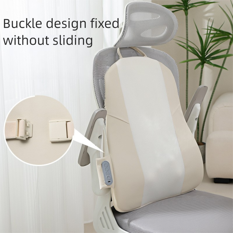 Slim Wireless Shiatsu Back Massager Cushion - Rechargeable Heated Massage Pad for Full Back Relief