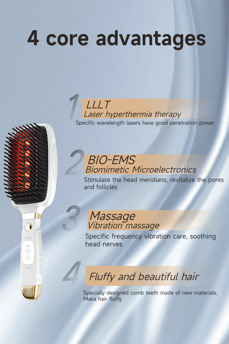 Advanced 3-in-1 Scalp & Hair Care Massage Brush with Red Light Therapy