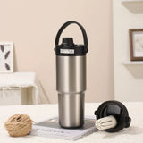 Ceramic-Lined Insulated Tumbler with Handle 735ml Stainless Steel Travel Mug