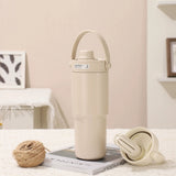 Ceramic-Lined Insulated Tumbler with Handle 735ml Stainless Steel Travel Mug