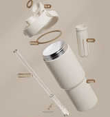 Ceramic-Lined Insulated Tumbler with Handle 735ml Stainless Steel Travel Mug