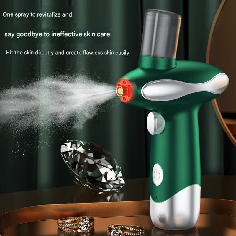 Portable Nano Facial Steamer & Oxygen Sprayer with Red/Blue Light Therapy