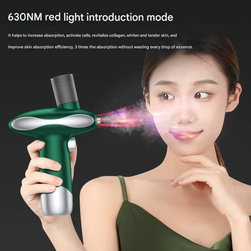 Portable Nano Facial Steamer & Oxygen Sprayer with Red/Blue Light Therapy