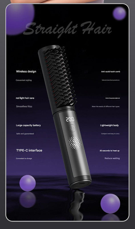 Cordless Hair Straightener Brush