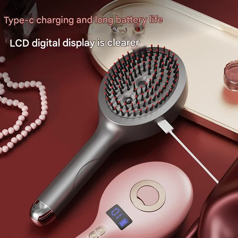 4-in-1 Scalp Massage Brush - Red Light Therapy, Nano Steam & Vibration