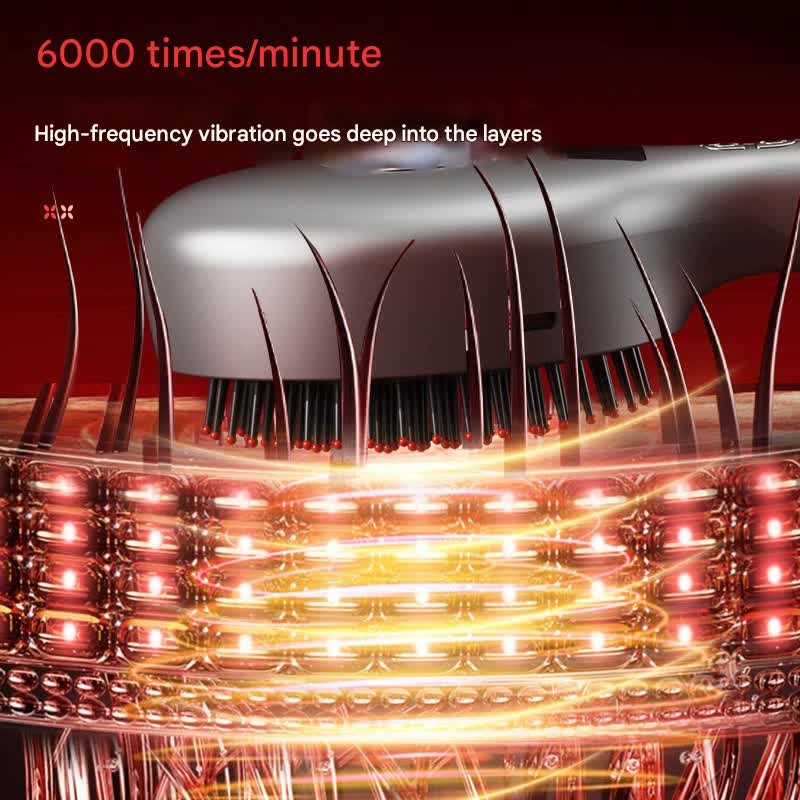 4-in-1 Scalp Massage Brush - Red Light Therapy, Nano Steam & Vibration