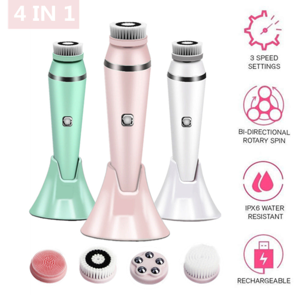 4-in-1 Electric Facial Cleansing Brush & Massager