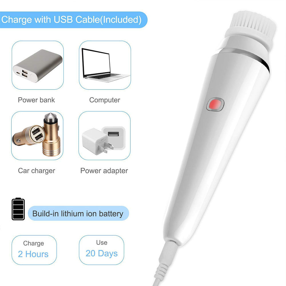 4-in-1 Electric Facial Cleansing Brush & Massager