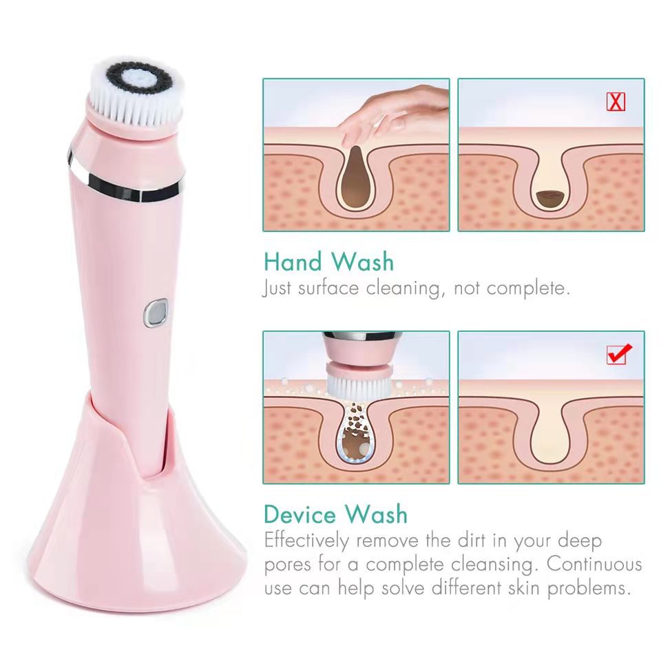 4-in-1 Electric Facial Cleansing Brush & Massager
