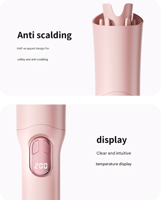 SILK ROLLA Cordless Automatic Hair Curler with LED Display