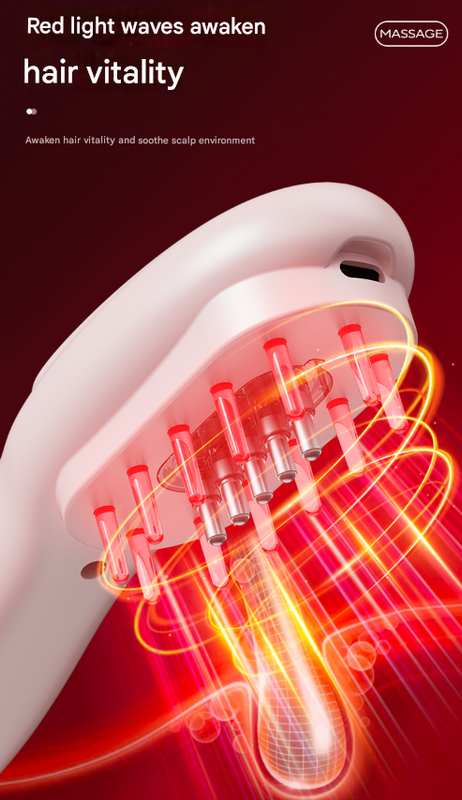 SILK ROLLA Rechargeable Electric Scalp Massager Brush with Red & Blue Light Therapy
