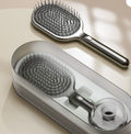 Premium Self-Cleaning Hair Brush Set with Stand - Anti-Static Detangling & Scalp Massage Paddle Brush - Silk Rolla