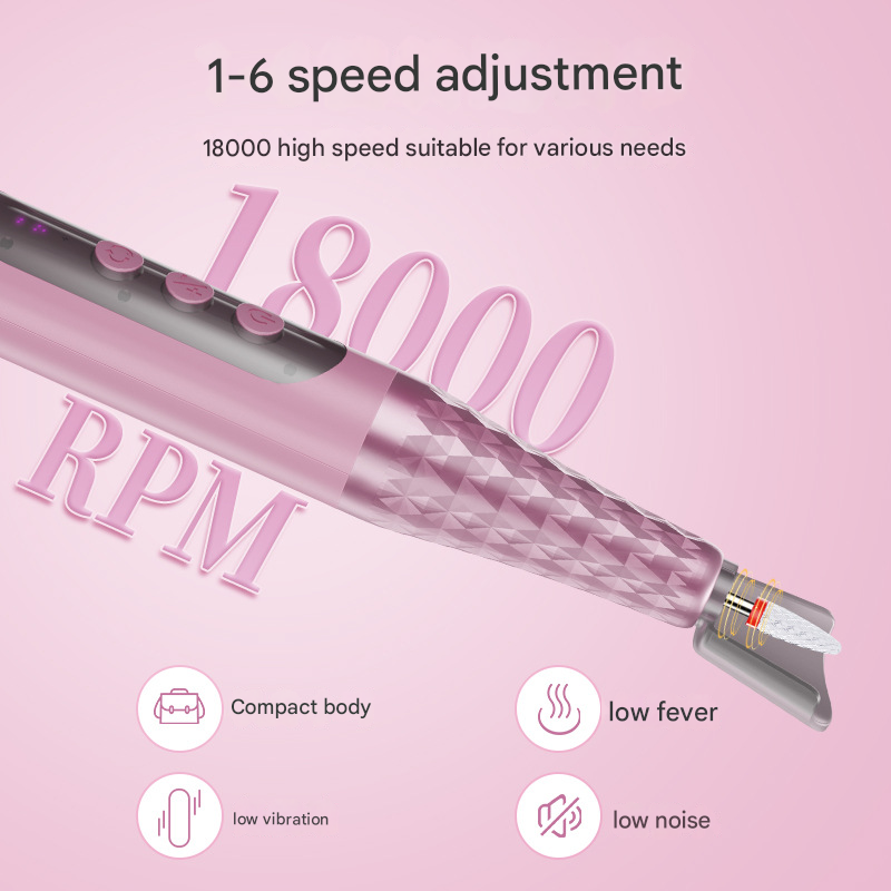 Professional Electric Nail Drill Kit, 18000RPM Rechargeable Manicure & Pedicure File
