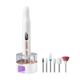 Portable Electric Nail Drill & Polishing Machine Kit with UV Lamp Base
