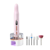 Portable Electric Nail Drill & Polishing Machine Kit with UV Lamp Base