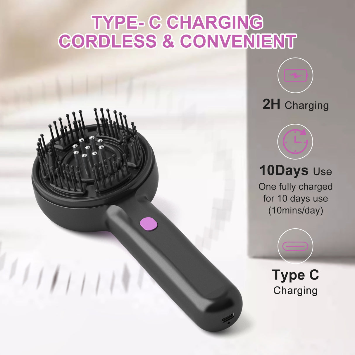 Electric Scalp Massager & Essential Oil Applicator Brush