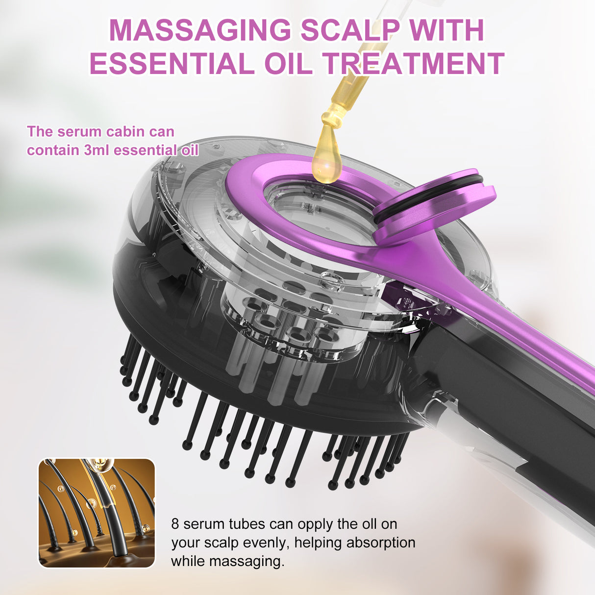 Electric Scalp Massager & Essential Oil Applicator Brush