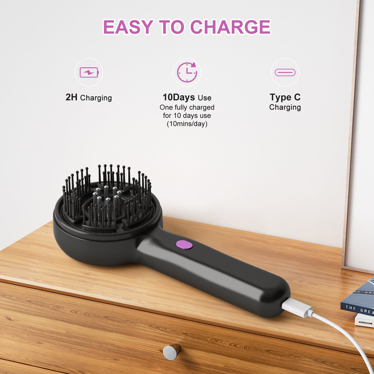 Electric Scalp Massager & Essential Oil Applicator Brush