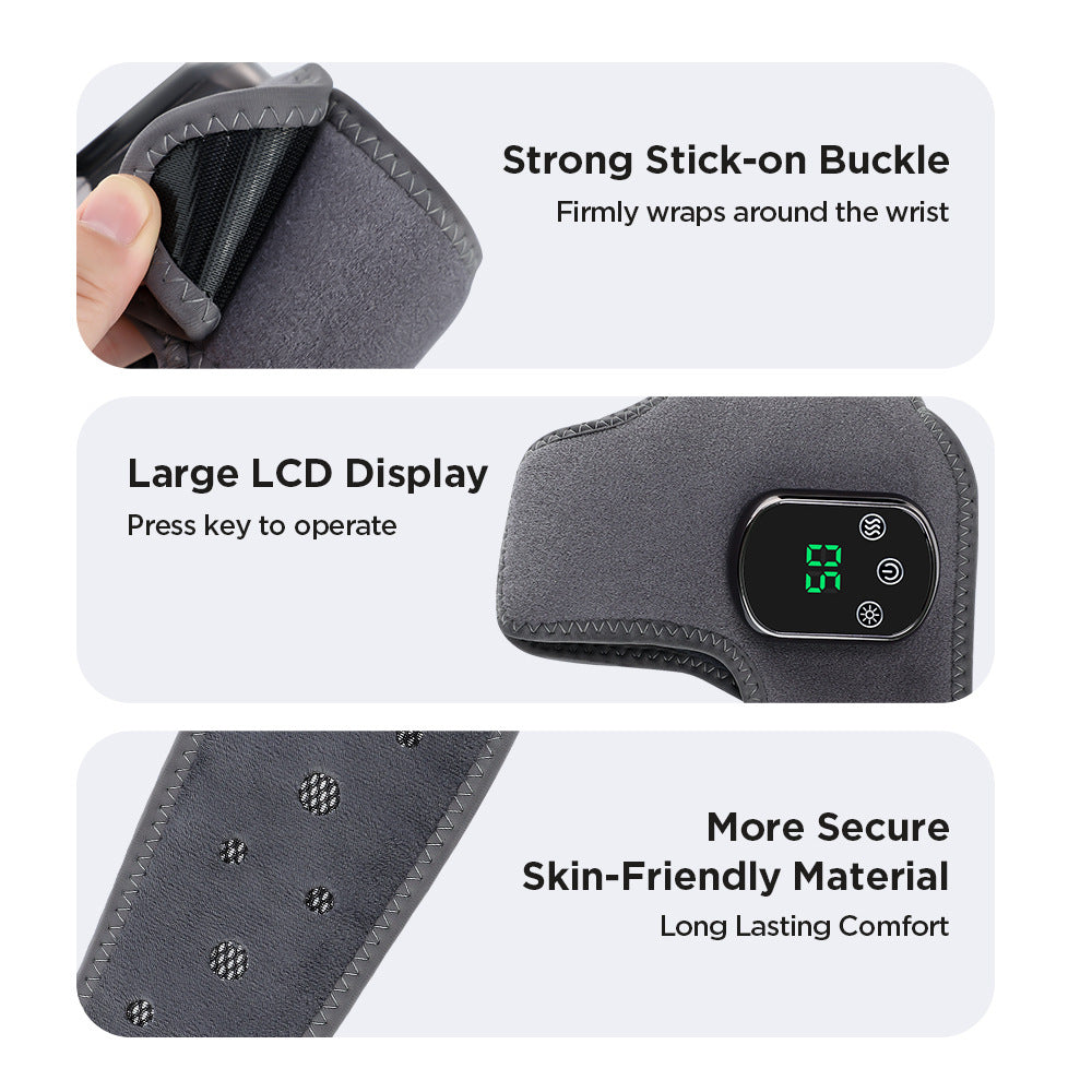 Electric Heated Ankle Brace - Rechargeable Vibration Massager with 5 Heat Levels & 3 Modes