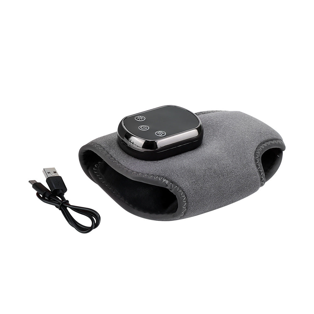 Electric Heated Ankle Brace - Rechargeable Vibration Massager with 5 Heat Levels & 3 Modes