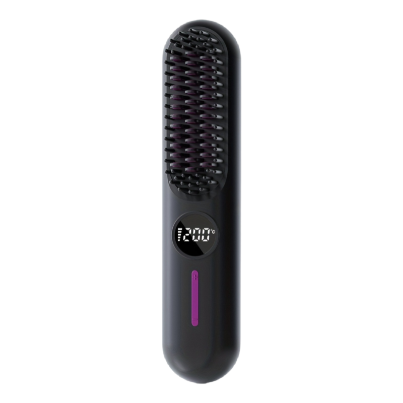 Professional 2-In-1 Cordless Hair Straightener Brush with LED Display