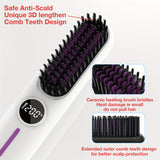 Professional 2-In-1 Cordless Hair Straightener Brush with LED Display