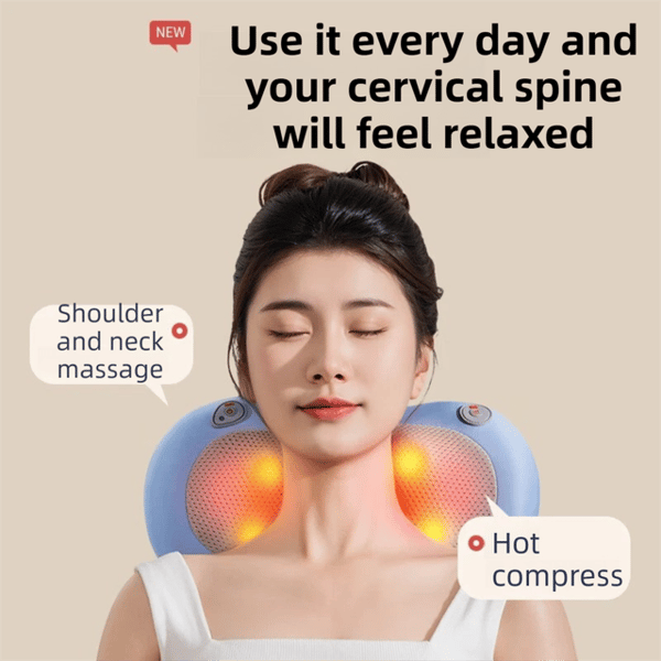 Rechargeable Shiatsu Neck & Back Massager Pillow with Heat