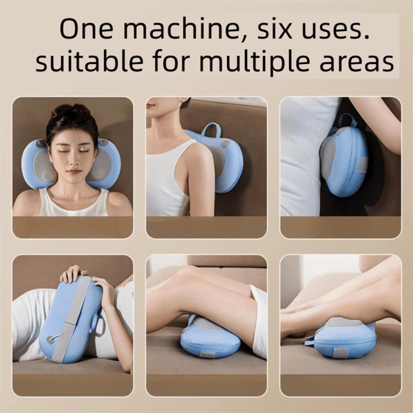 Rechargeable Shiatsu Neck & Back Massager Pillow with Heat