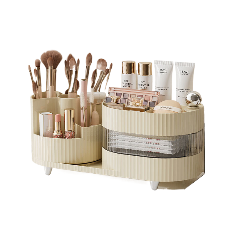 Rotating Cosmetics Storage Box - Three-Layer Rotating Makeup Organiser