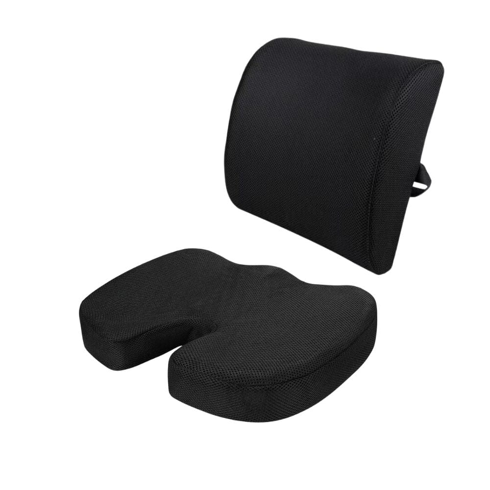 Ergonomic Memory Foam Back Support & Seat Cushion Set