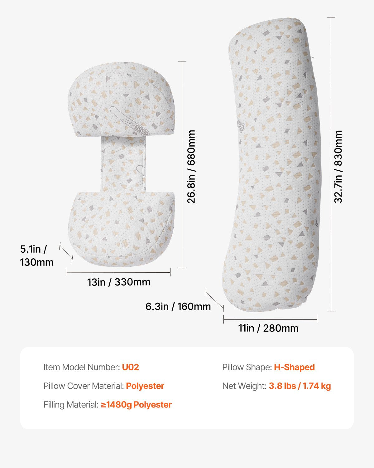 Adjustable Full Body Pregnancy Pillow - Silk Rolla