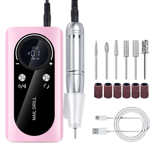 Professional Rechargeable Nail Drill, 45000RPM  Portable Electric Nail File for Manicure & Pedicure