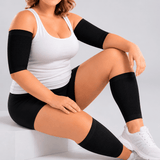 Plus Size Arm & Calf Compression Sleeves Set