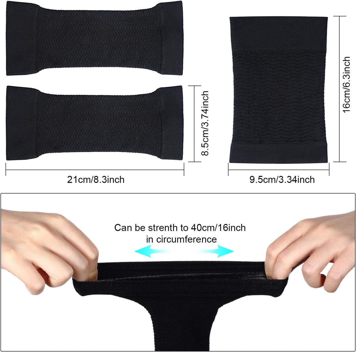 Plus Size Arm & Calf Compression Sleeves Set