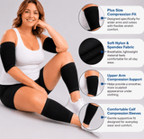 Plus Size Arm & Calf Compression Sleeves Set