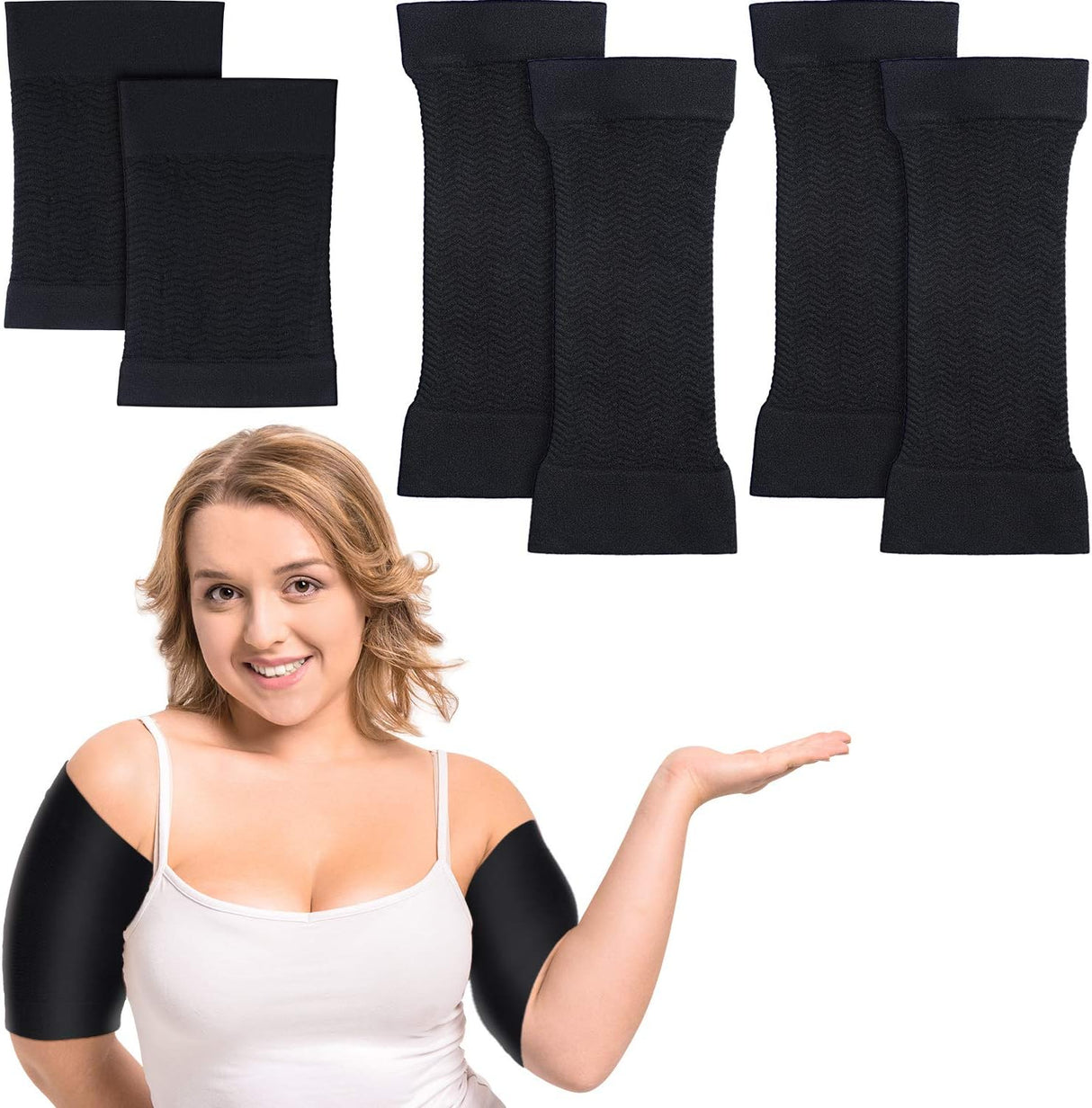 Plus Size Arm & Calf Compression Sleeves Set