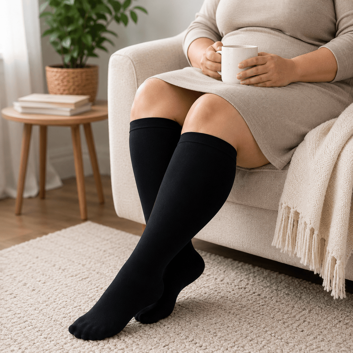 Plus Size Compression Socks Wide Calf