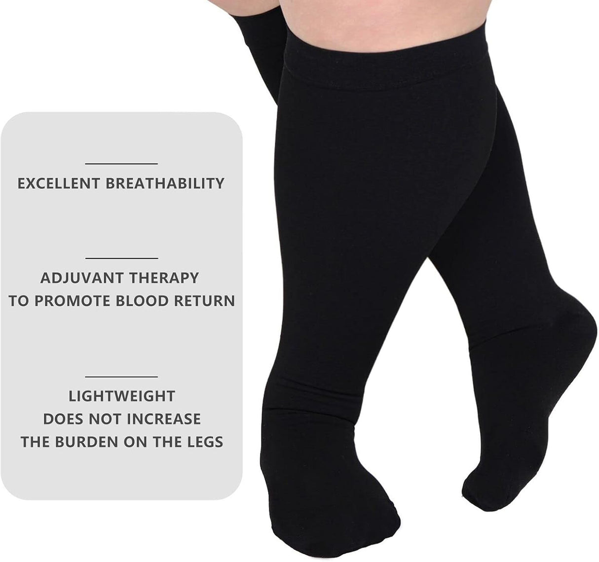 Plus Size Compression Socks Wide Calf