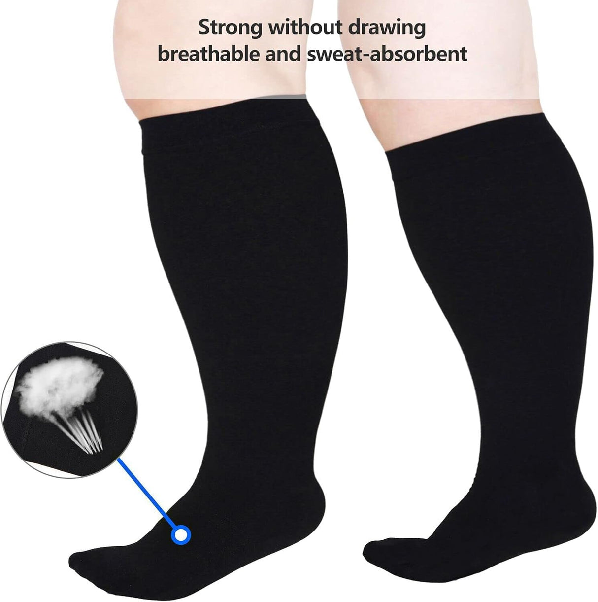 Plus Size Compression Socks Wide Calf